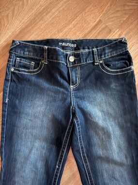 Maurices Indigo Blue Jeans with White Stitching